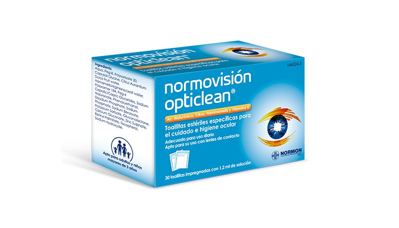 Normovisión® Opticlean Higiene ocular 30 toallitas - Farmacia